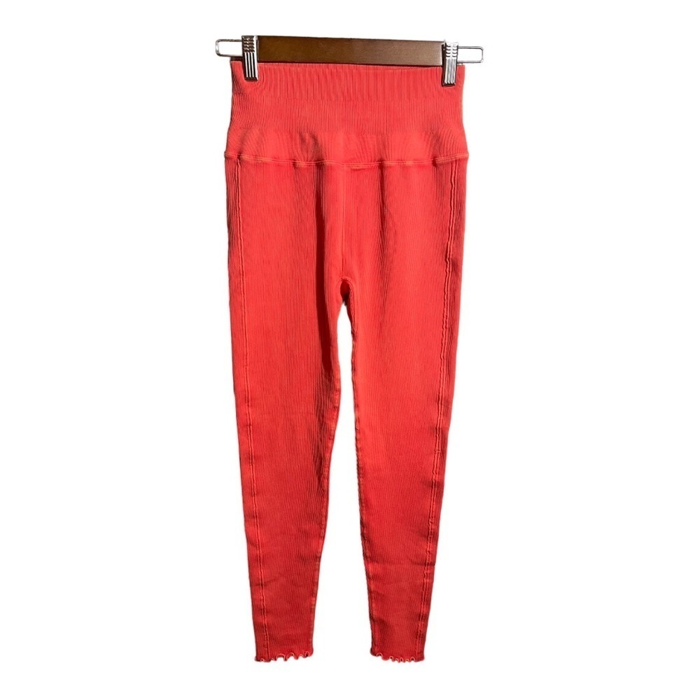 Daily Practice by Anthropologie High Waisted Ribbed Leggings in Peach Size XS/S